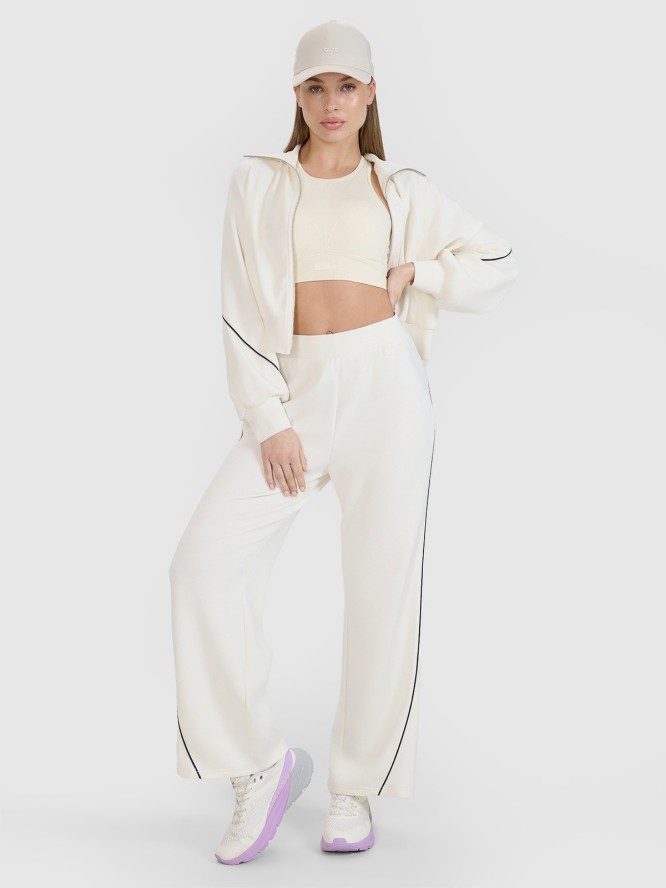 4F Bluza dresowa rozpinana bez kaptura damska 4F x Anna Lewandowska - biała S