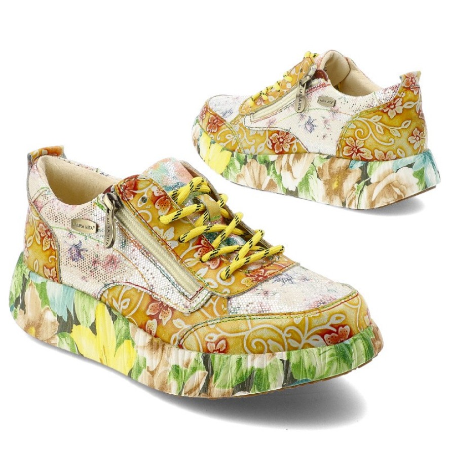 Żółte Sneakersy Laura Vita Modne Obuwie Damskie Edycja Limitowana