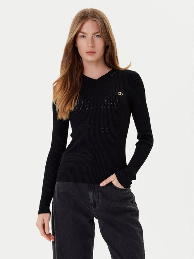 TWINSET Sweter 252TP3241 Czarny Slim Fit