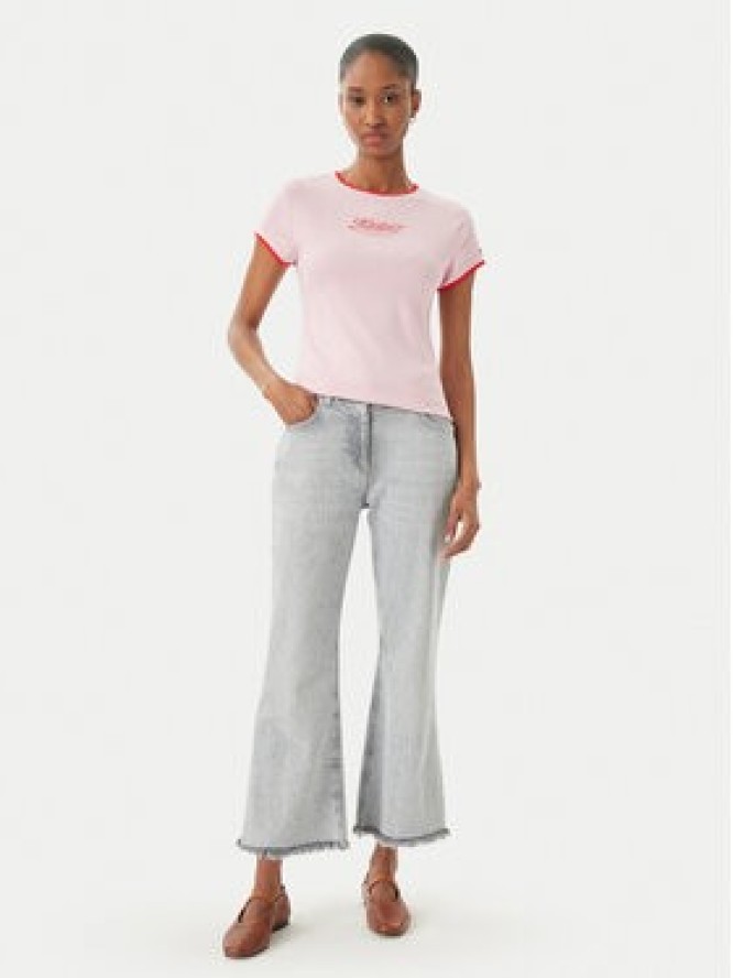 Tommy Hilfiger T-Shirt Logo Graphic Ringer WW0WW49245 Różowy jasny Slim Fit