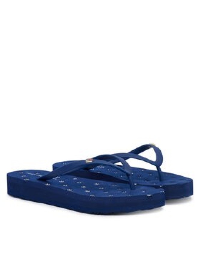 Tommy Hilfiger Japonki Repeat Logo Platform FW0FW09199 Granatowy