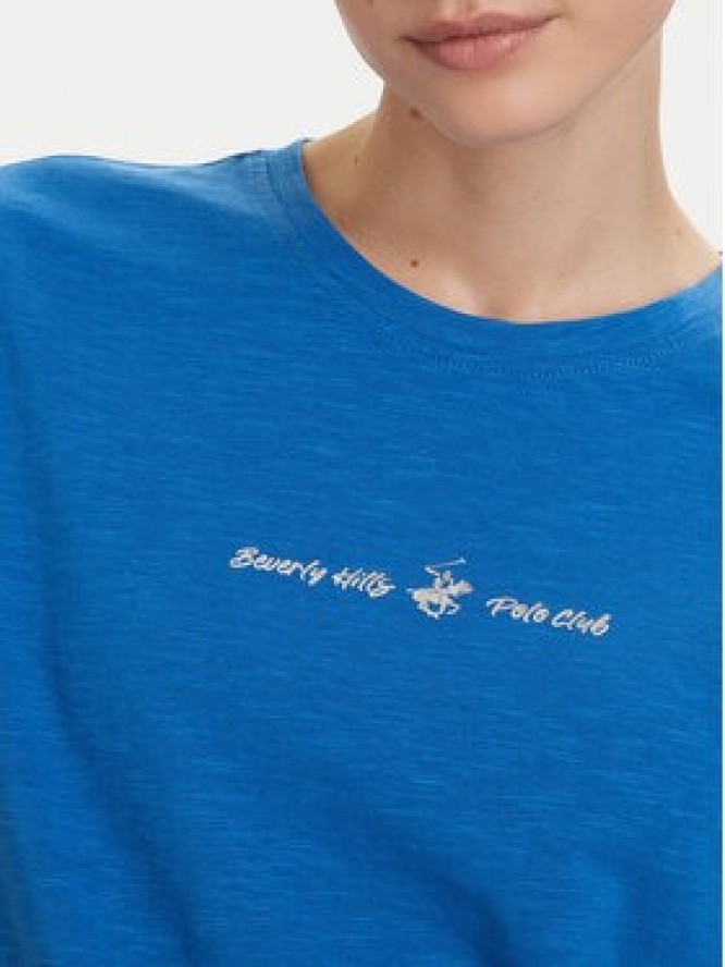 Beverly Hills Polo Club T-Shirt P-SS26W-TS6510 Niebieski Regular Fit