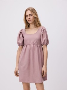 Gładka sukienka mini - brudny róż