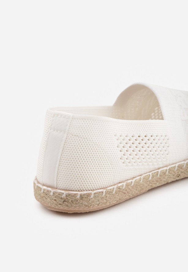 Białe Espadryle z Plecioną Cholewką przed Kostkę Mokosa