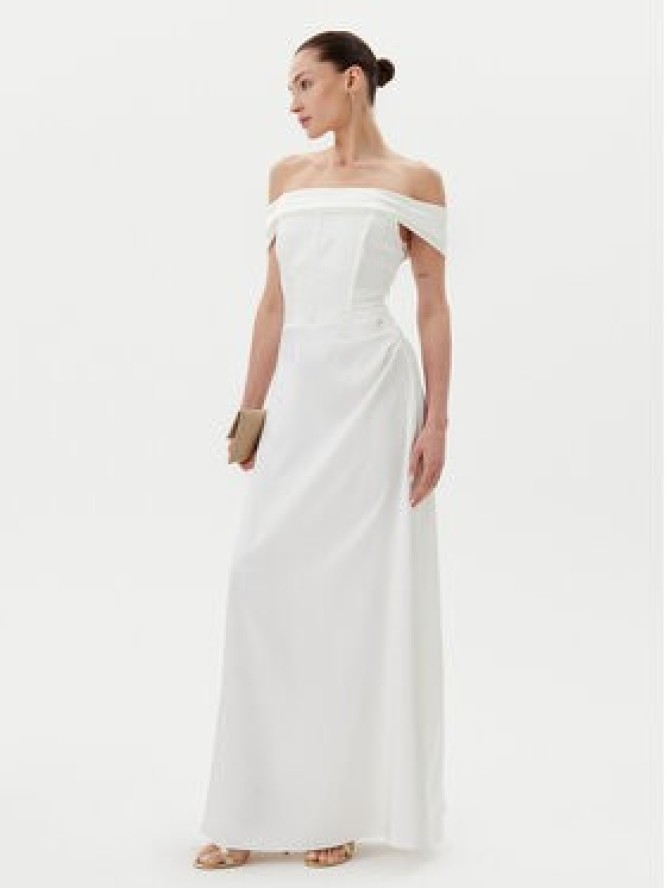 Rinascimento Sukienka wieczorowa CFC0123802003 Biały Regular Fit