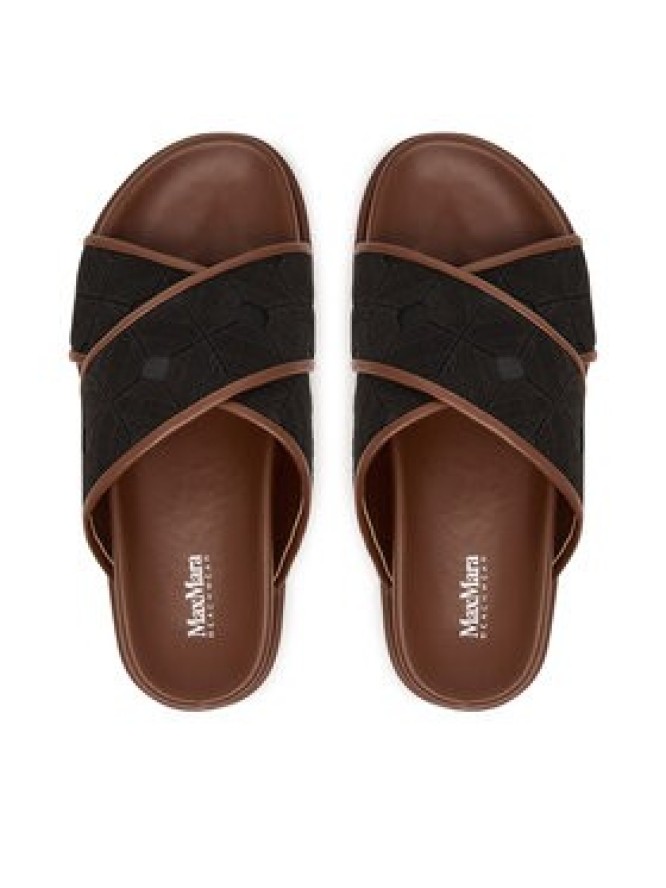 Max Mara Beachwear Klapki Peonie 2616521019650 Czarny