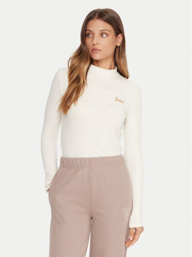 Guess Bluzka V5BP10 KCBF1 Écru Slim Fit