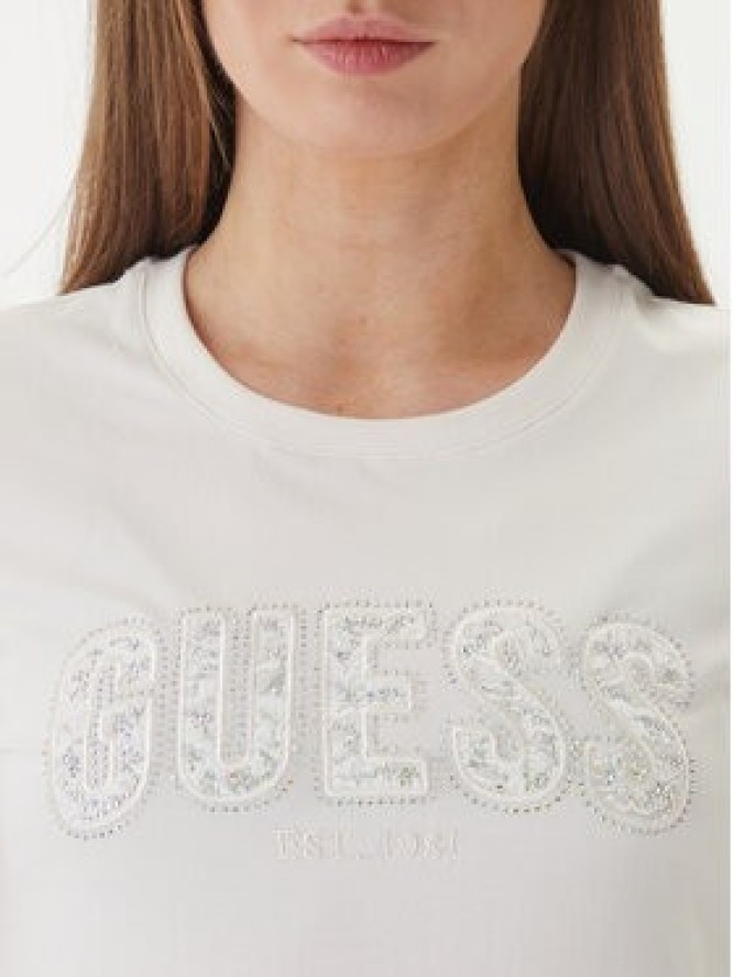 Guess T-Shirt W5GI04 J1314 Biały Slim Fit