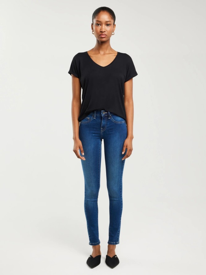 Jeansy damskie super skinny niebieskie Destiny 358