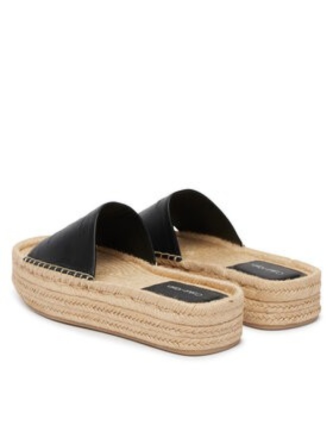 Calvin Klein Espadryle Flatf Espa Mule Lth Mg HW0HW03027 Czarny