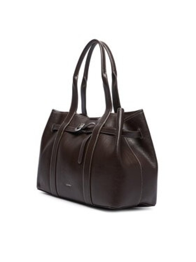 Calvin Klein Torebka Buckle Medium Work Tote LV04F3549G Brązowy