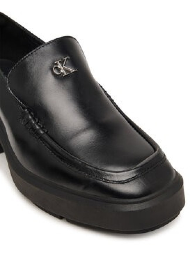 Calvin Klein Półbuty Block Heel Loafer Lth Hdw HW0HW03176 Czarny