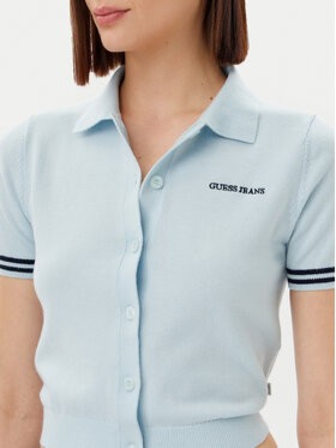 Guess Jeans Kardigan W5GR03 Z3HO2 Błękitny Regular Fit