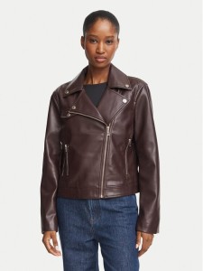 Morgan Kurtka z imitacji skóry 262-GEFF Bordowy Slim Fit