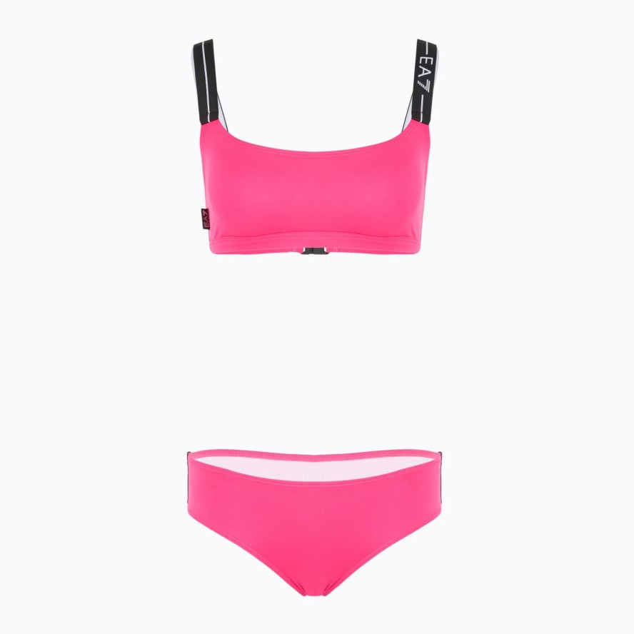 Strój kapielowy dwuczęściowy damski EA7 Emporio Armani Logo Tape Bikini Top