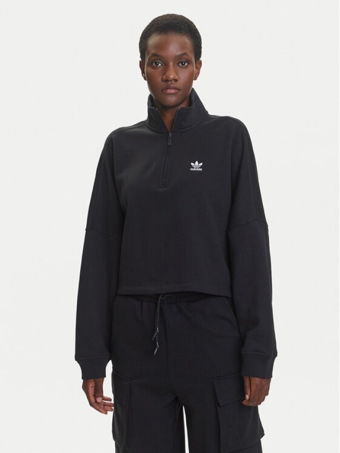 adidas Bluza Essentials French Terry IW5726 Czarny Oversize