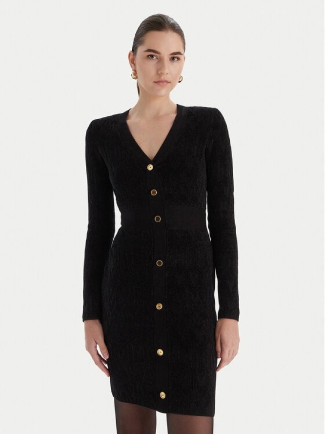 Marciano Guess Sukienka dzianinowa 5BGK04 5661Z Czarny Slim Fit