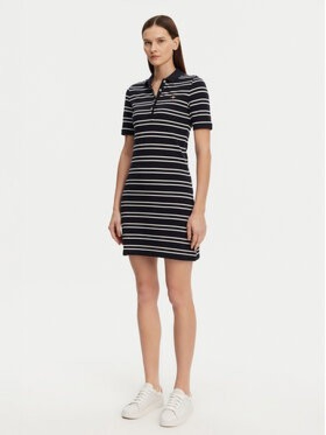 Gant Sukienka codzienna Striped Shield 4200571 Granatowy Slim Fit