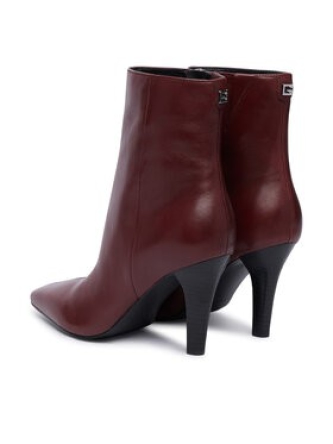 Guess Botki FLTRFF LEA10 Bordowy
