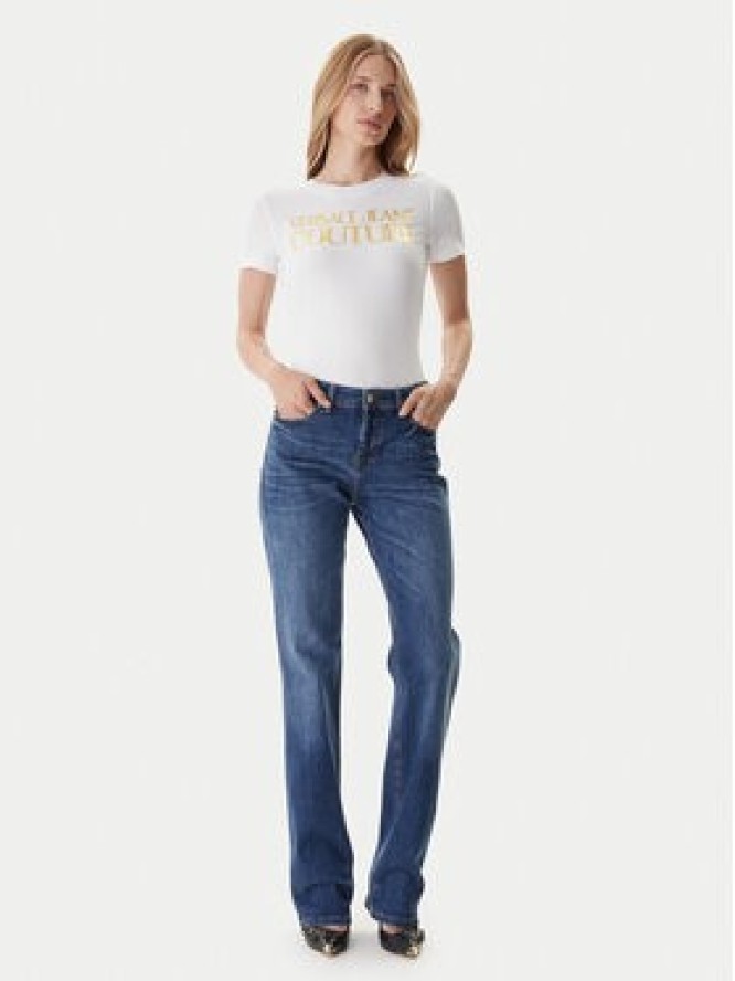 Versace Jeans Couture T-Shirt 79HAHT02 CJ03T Biały Regular Fit