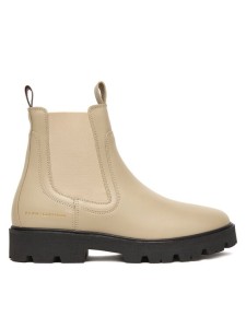 Tommy Hilfiger Sztyblety Lthr Low Chelsea FW0FW08775 Écru