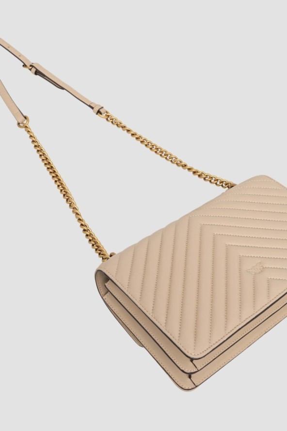 PINKO Beżowa listonoszka damska Love One Classic