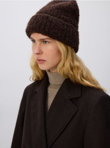 Czapka beanie - ciemnobrązowy