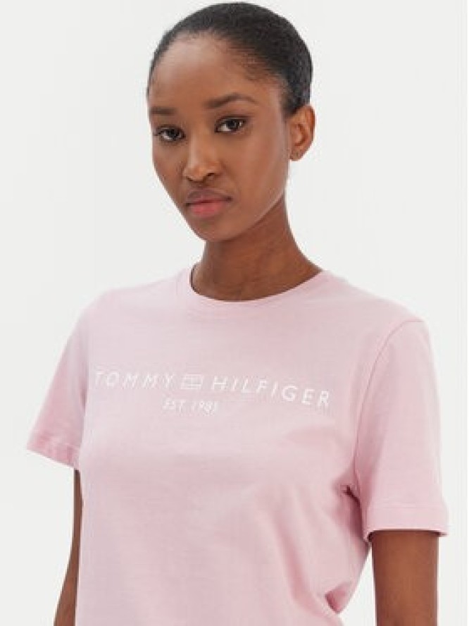 Tommy Hilfiger T-Shirt Logo WW0WW40276 Różowy Regular Fit