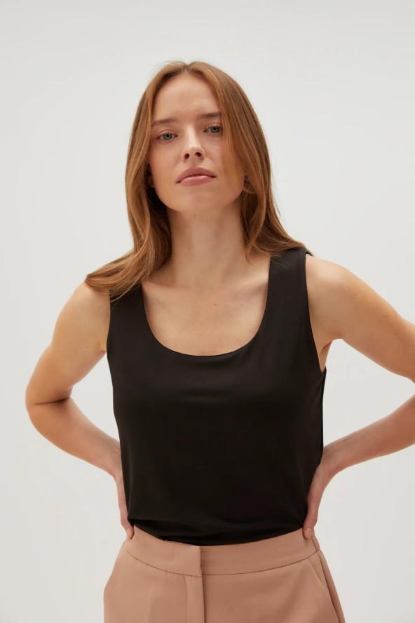 Gładki top czarny