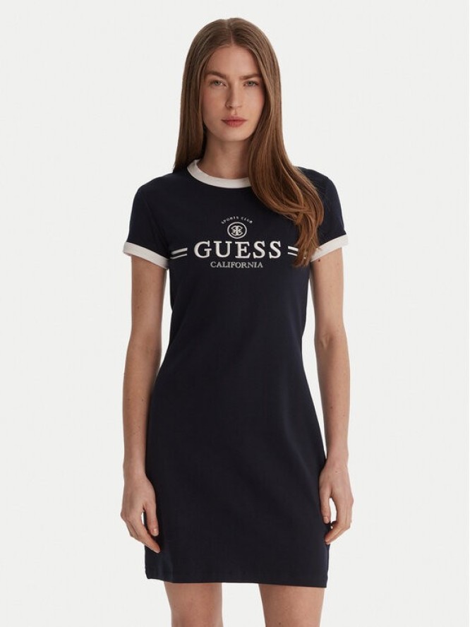 Guess Sukienka codzienna V6GK05 K2988 Granatowy Regular Fit