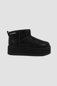 KARL LAGERFELD Czarne botki zamszowe THERMO Lo Slip On Boot, Rozmiar 39