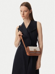 Tommy Hilfiger Torebka Th Script Flap Crossover Canvas AW0AW18737 Kremowy