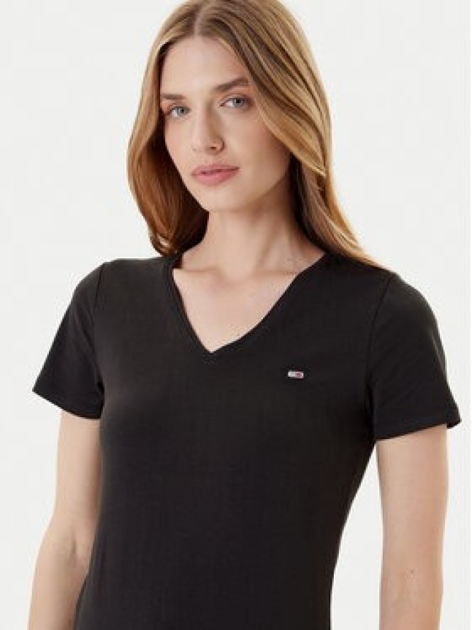 Tommy Jeans T-Shirt Tjw Skinny Stretch DW0DW09197 Czarny Slim Fit