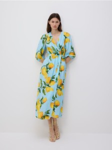 Kopertowa sukienka midi - wielobarwny