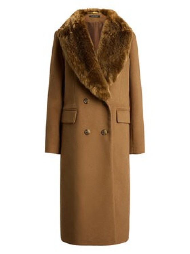LAUREN RALPH LAUREN Płaszcz wełniany 297P23450001 Brązowy jasny Oversize