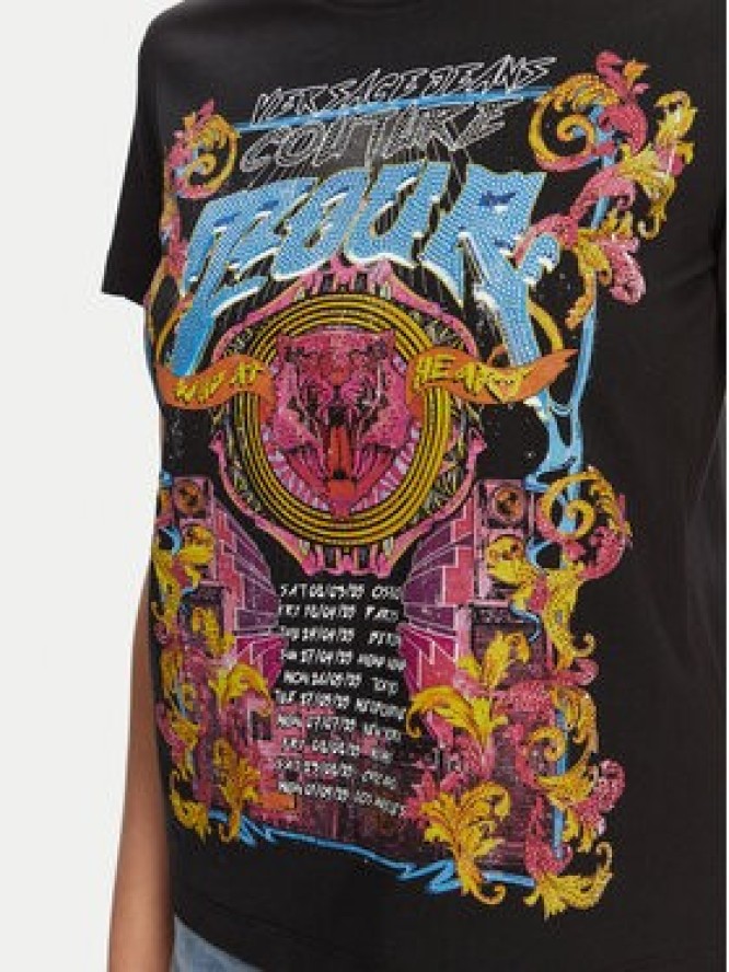 Versace Jeans Couture T-Shirt 78HAHC03 Czarny Regular Fit