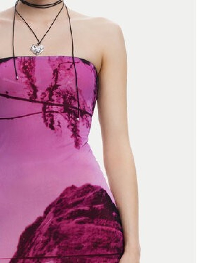 Desigual Sukienka letnia Lakecomo 25SWVK39 Różowy Slim Fit