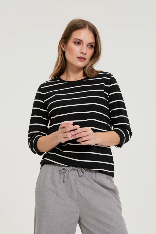 Bluzka w paski czarna