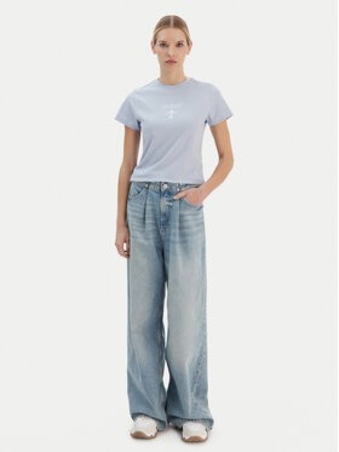 Guess T-Shirt V4YI21 KCDH1 Błękitny Regular Fit