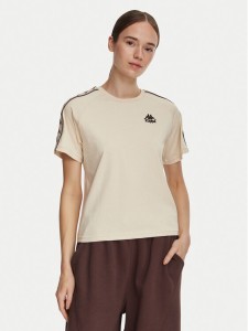 Kappa T-Shirt 371U6WW Beżowy Regular Fit