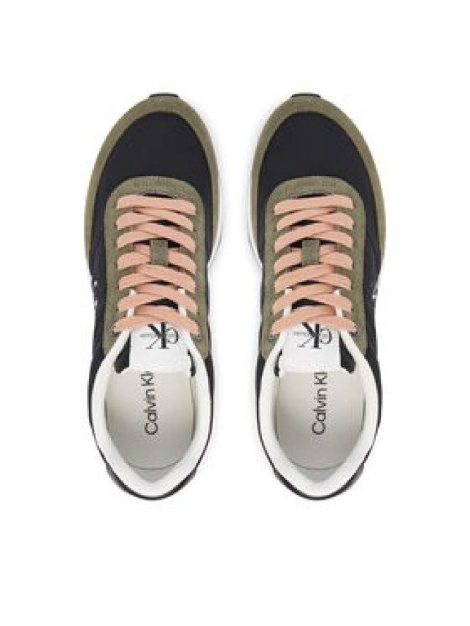 Calvin Klein Sneakersy Retro Runner Lace Up Nylon Mg YW0YW01990 Czarny
