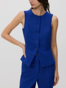 Kamizelka z dodatkiem wiskozy - niebieski