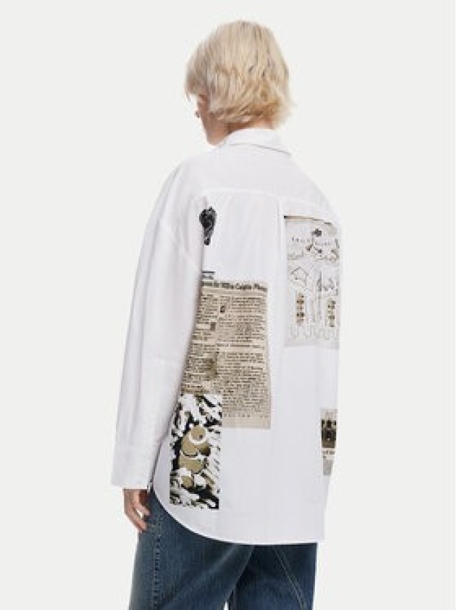 Desigual Koszula Recortes 25SWCW23 Biały Relaxed Fit