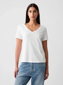 T-SHIRT DAMSKI KOSZULKA 1 BAWEŁNA GAP VINTAGE BIAŁY