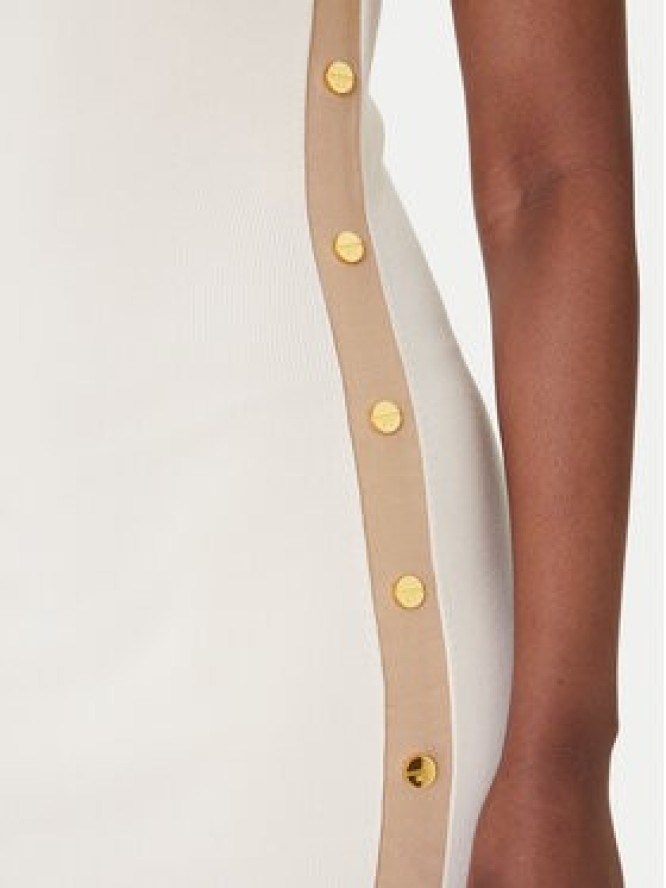 Elisabetta Franchi Sukienka dzianinowa AM-03S-61E2 Beżowy Regular Fit