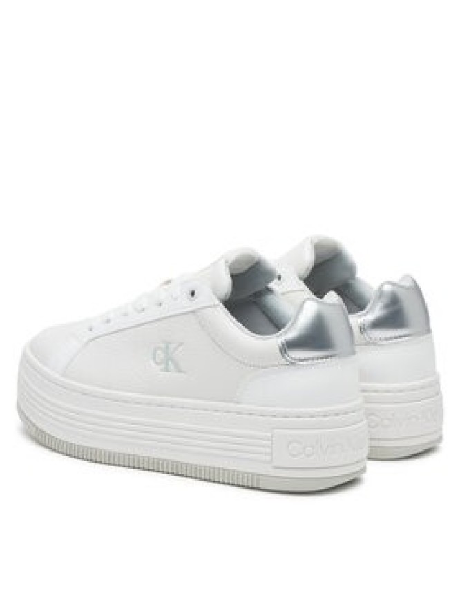 Calvin Klein Jeans Sneakersy Bold Flatf Low Lace Mg YW0YW01766 Biały