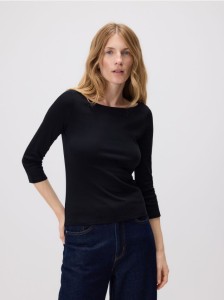 Bawełniany longsleeve - czarny