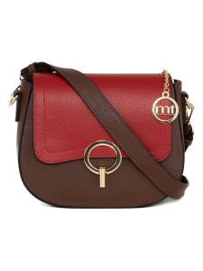 Mia Tomazzi Skórzana torebka "Carracci" w kolorze bordowym - 23 x 18 x 7,5 cm rozmiar: onesize