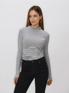 Longsleeve z marszczeniami - wielobarwny