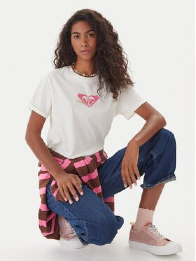 Roxy T-Shirt Oceanregular ERJZT06078 Écru Regular Fit